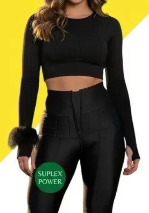 Calça Leagging modeladora suplex preta G - Foto 2