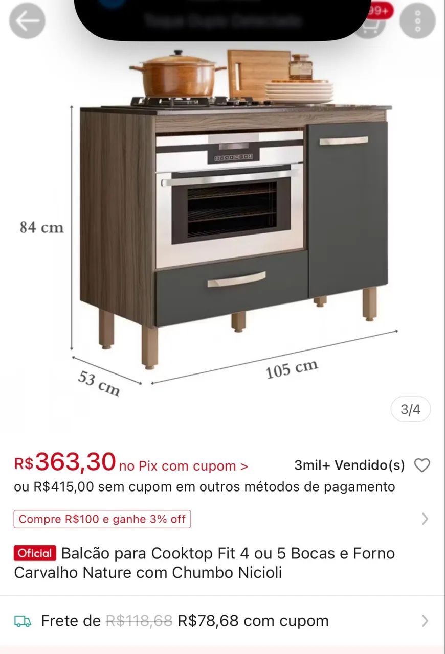 Balcão cooktop usado!  - Foto 5
