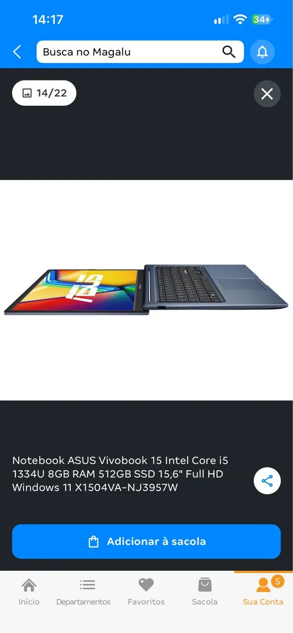Notebook ASUS Vivobook Intel Core I5, 15,6? 512GB - Foto 5