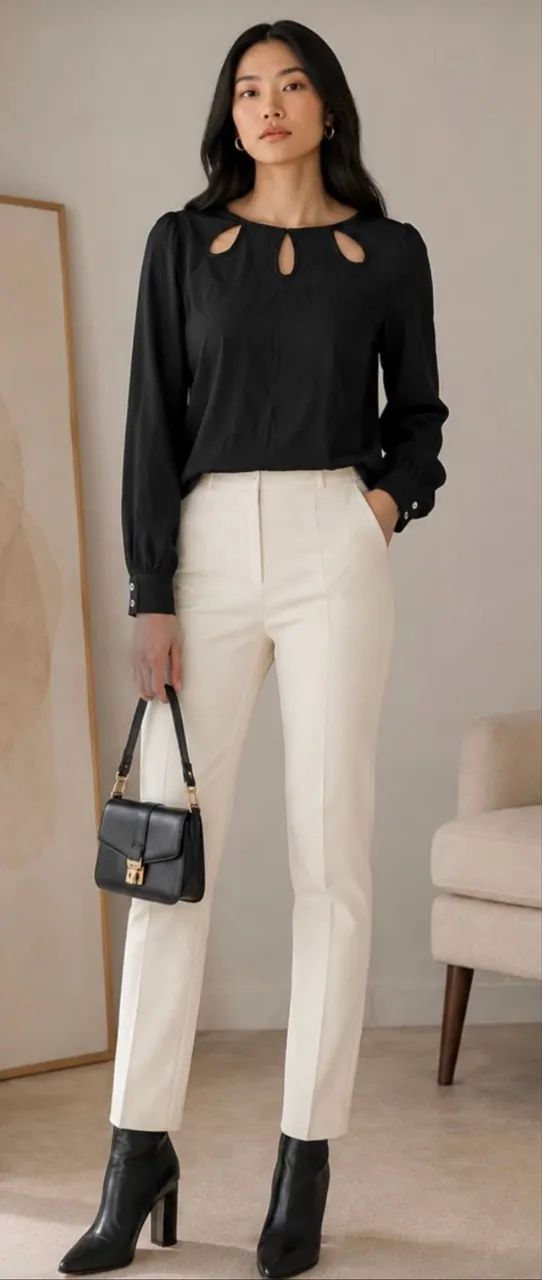blusa thelure preta com recortes p - Foto 4