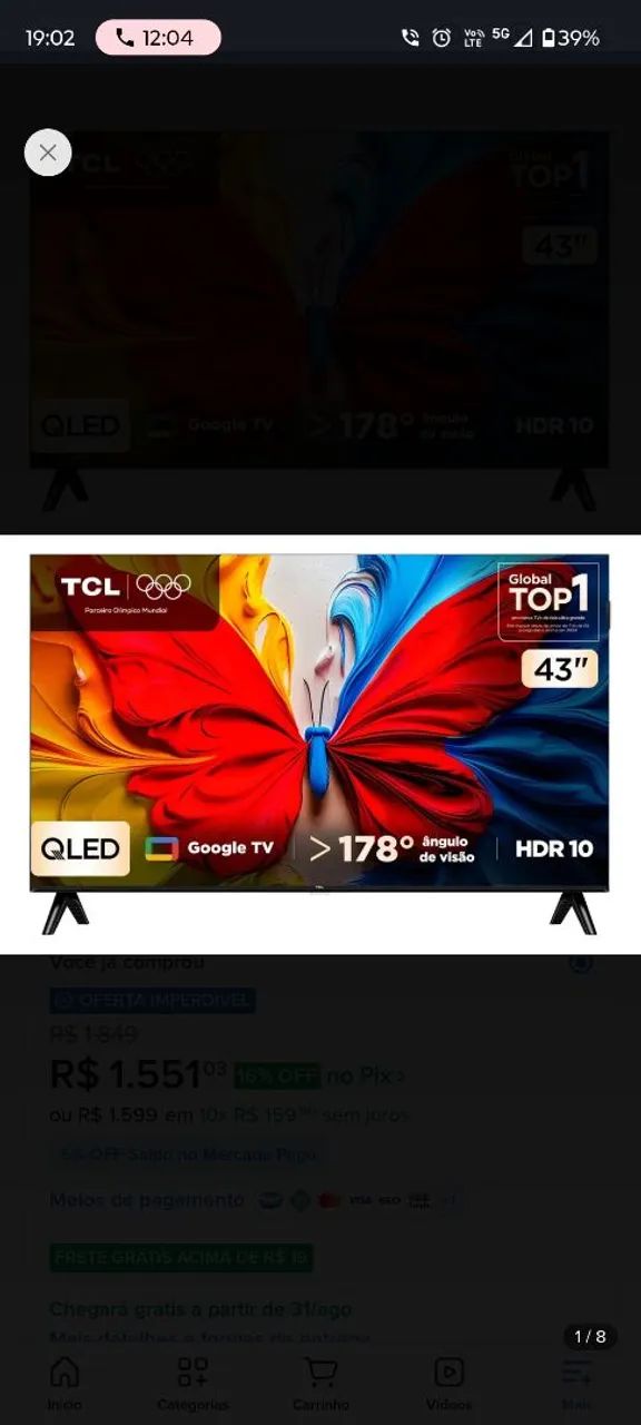 Tv 43 tcl smart 