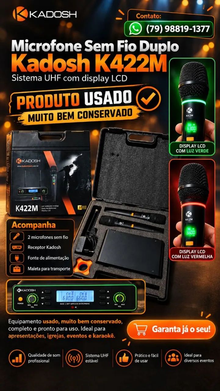 Kit Microfone Kadosh K422M