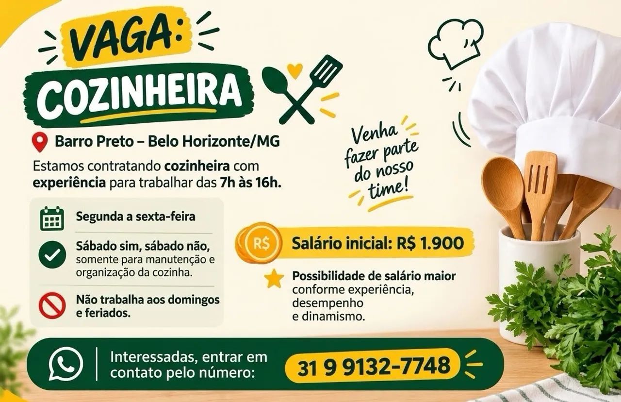 Vaga cozinheira 
