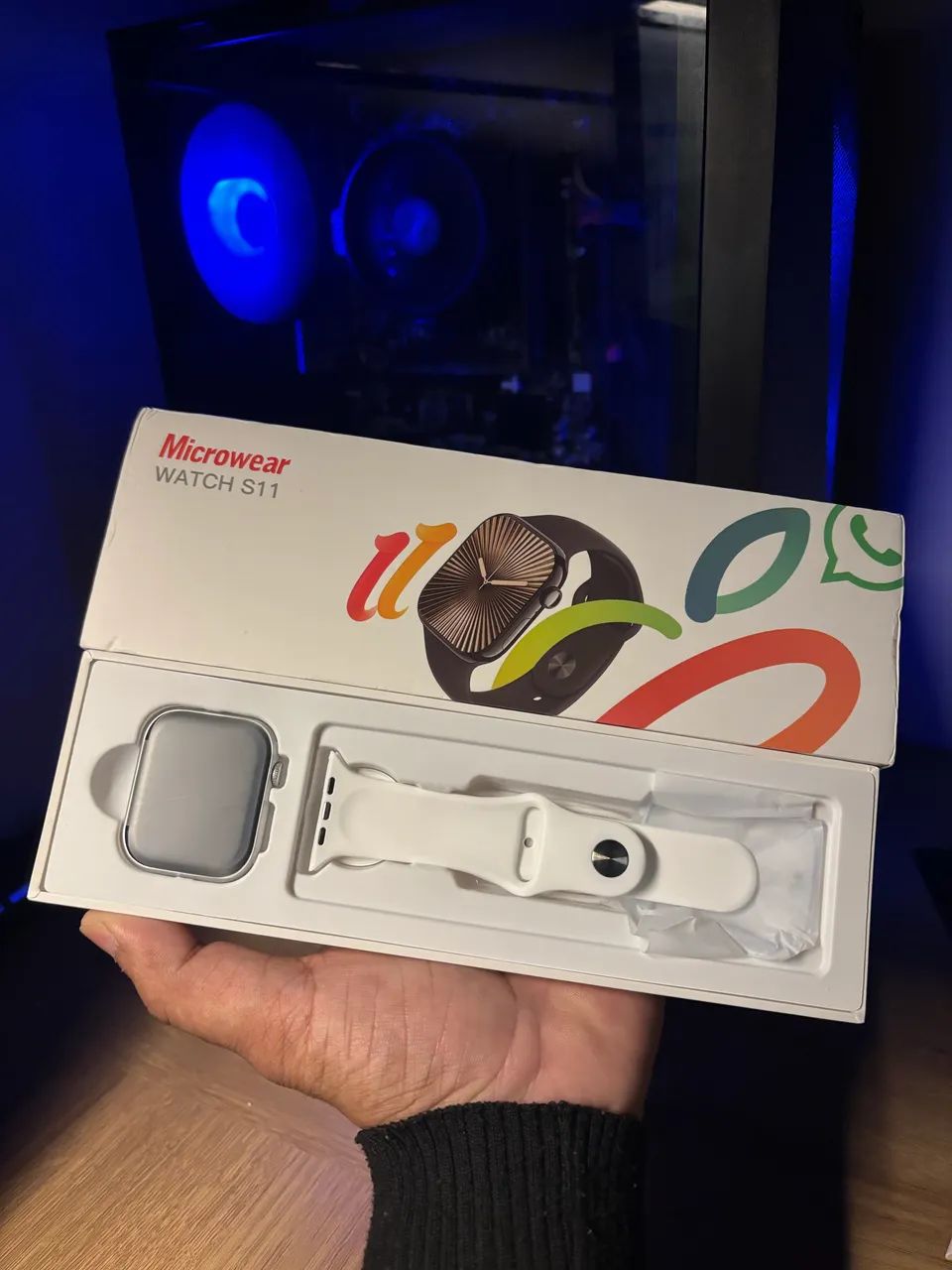Smartwatch série 11 com duas pulseiras e capinha