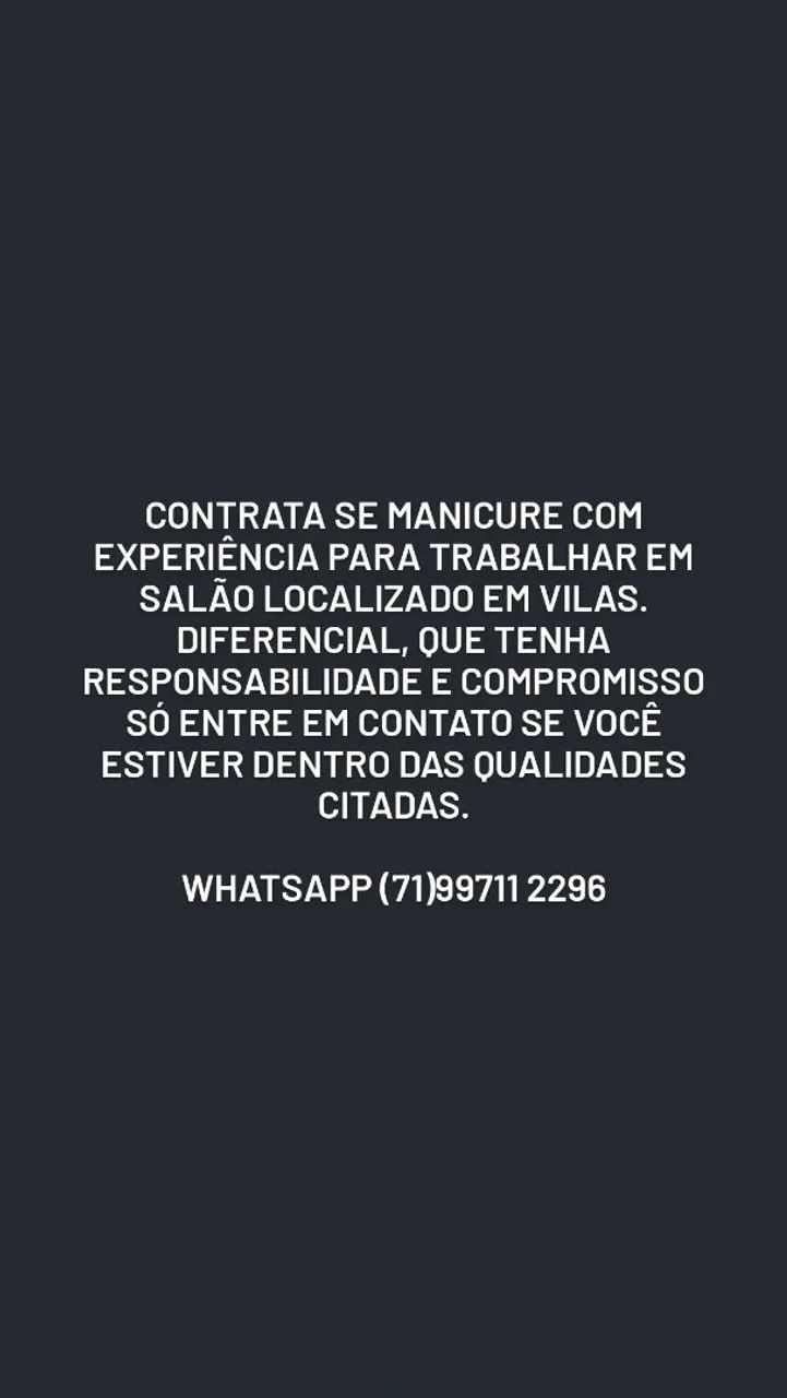 Vagas para Manicure 