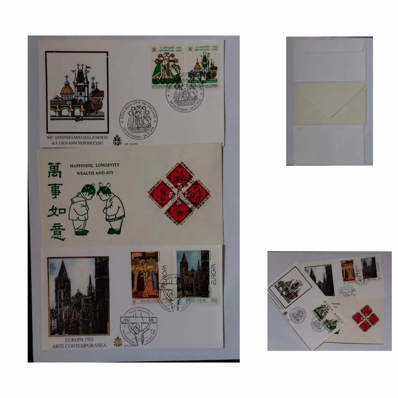 Filatélia 6 envelopes com selos variados. - Foto 3