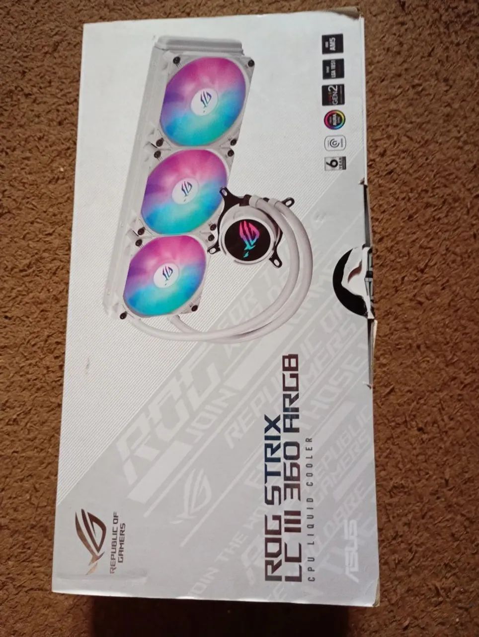 Water cooler ASUS ROG Strix LC III 360 ARGB White Edition - sem uso/completo.