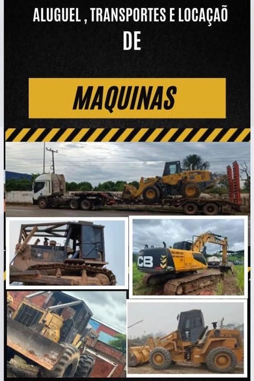 Carreta prancha e máquinas 