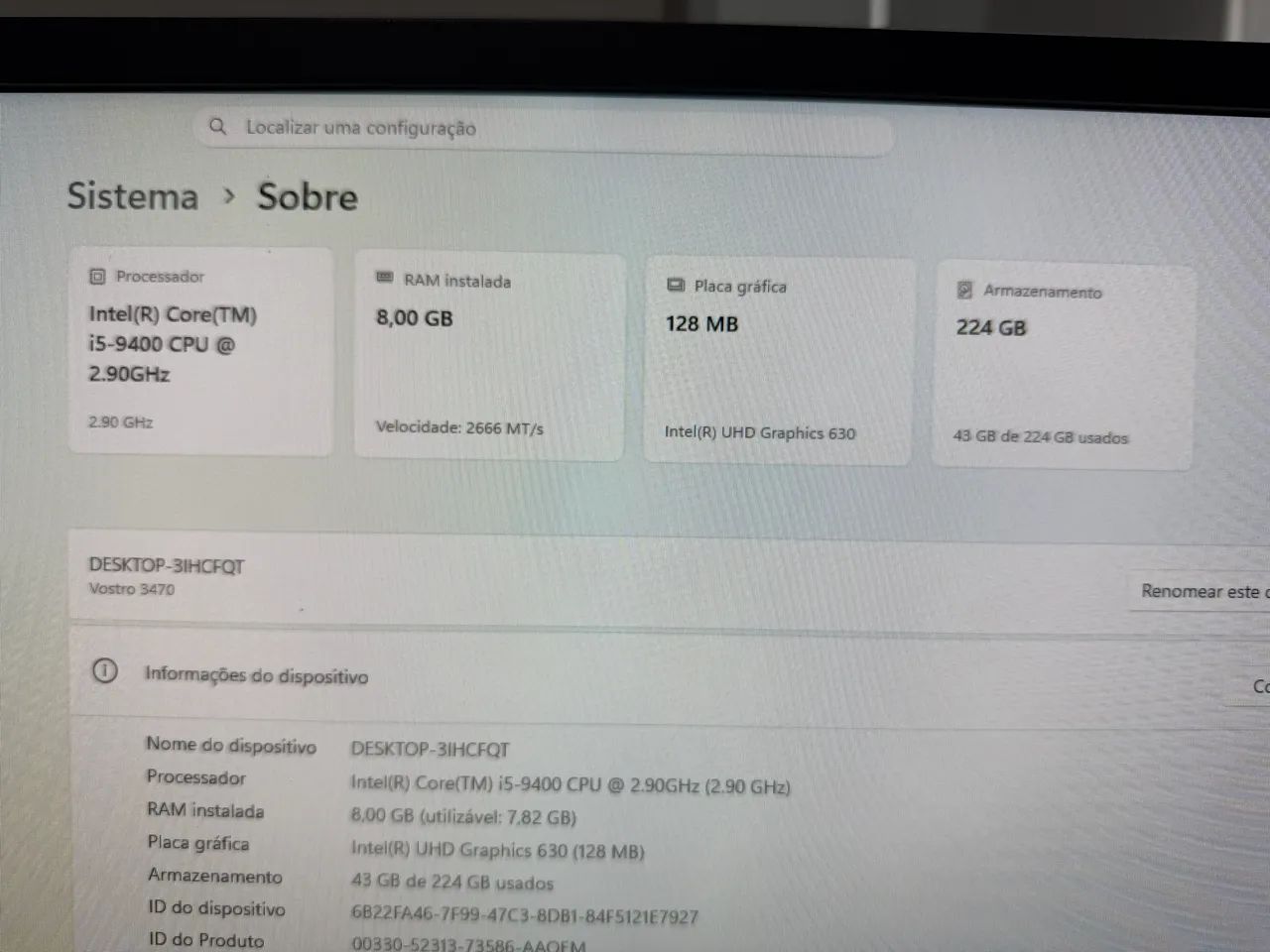 Vendo cpu Dell Vostro 3470 Core i5 9a geração  - Foto 4