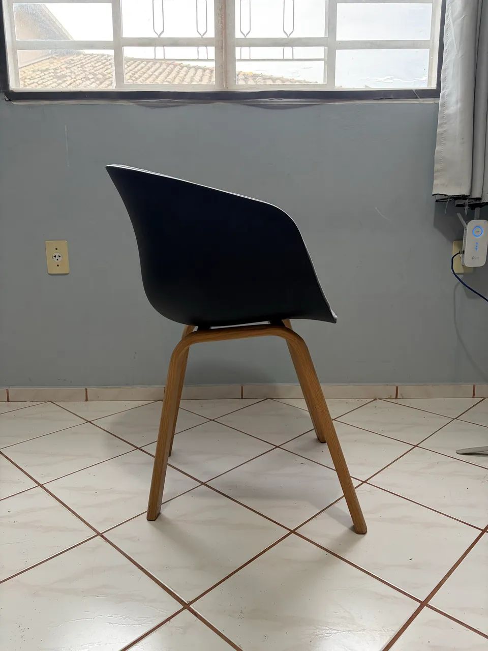 Cadeira Cassiane c/assento em tecido cinza  - Foto 3