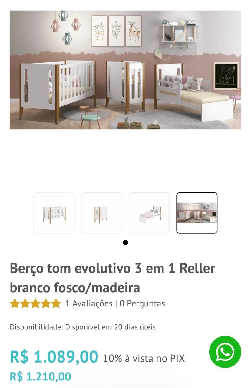 Berço evolutivo 3 em 1