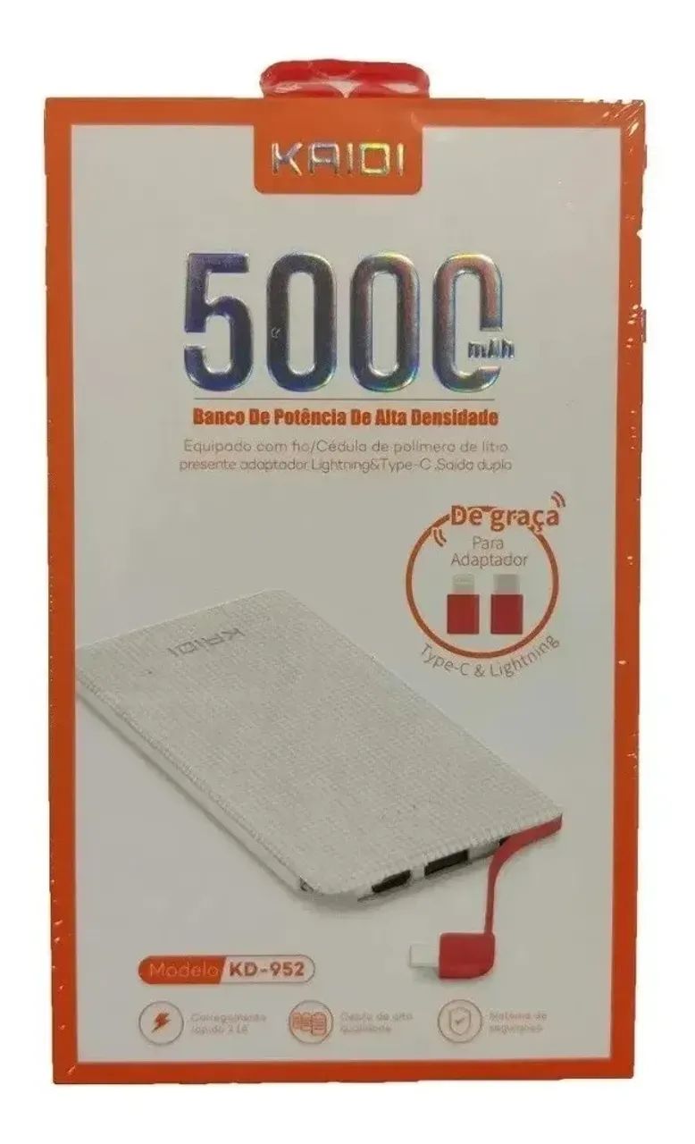 Power Bank Kaide -KD-952 Branco - Foto 3
