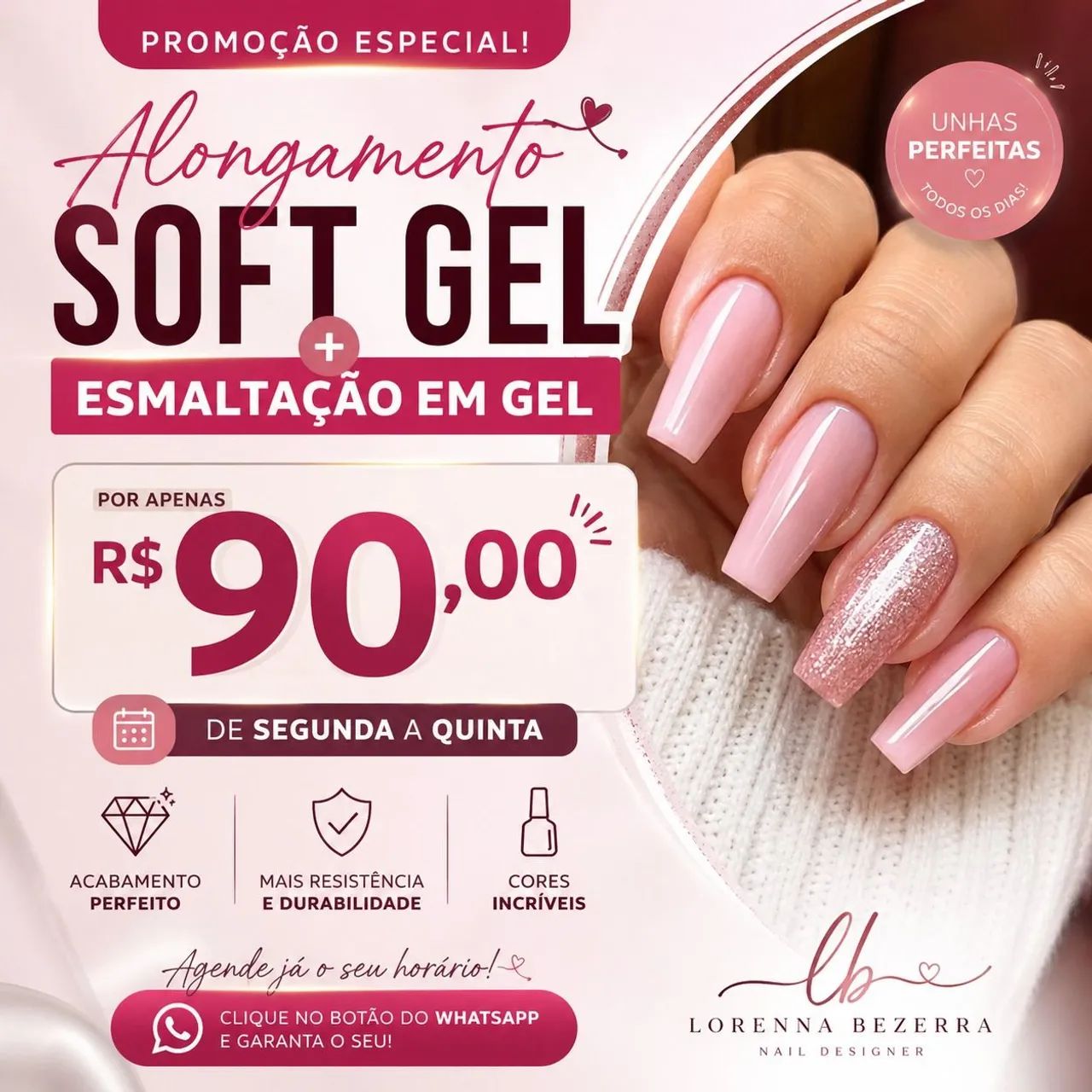 Alongamento de unha softgel 