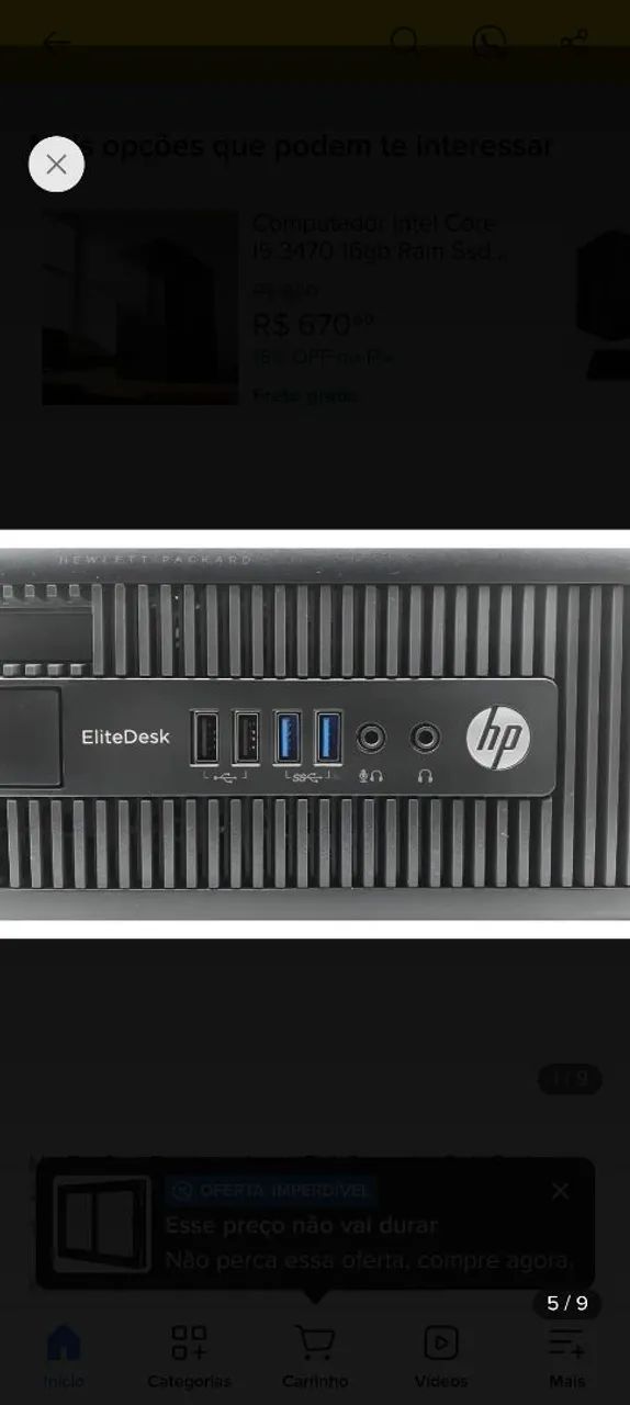 Computador Pc i5 Hp com monitor de 22 polegadas , barbada , quantidade  - Foto 3