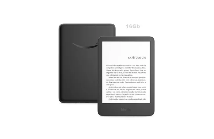 Kindle 16GB 11ºgeração cor preta + Capa azul marinho + Bolsa