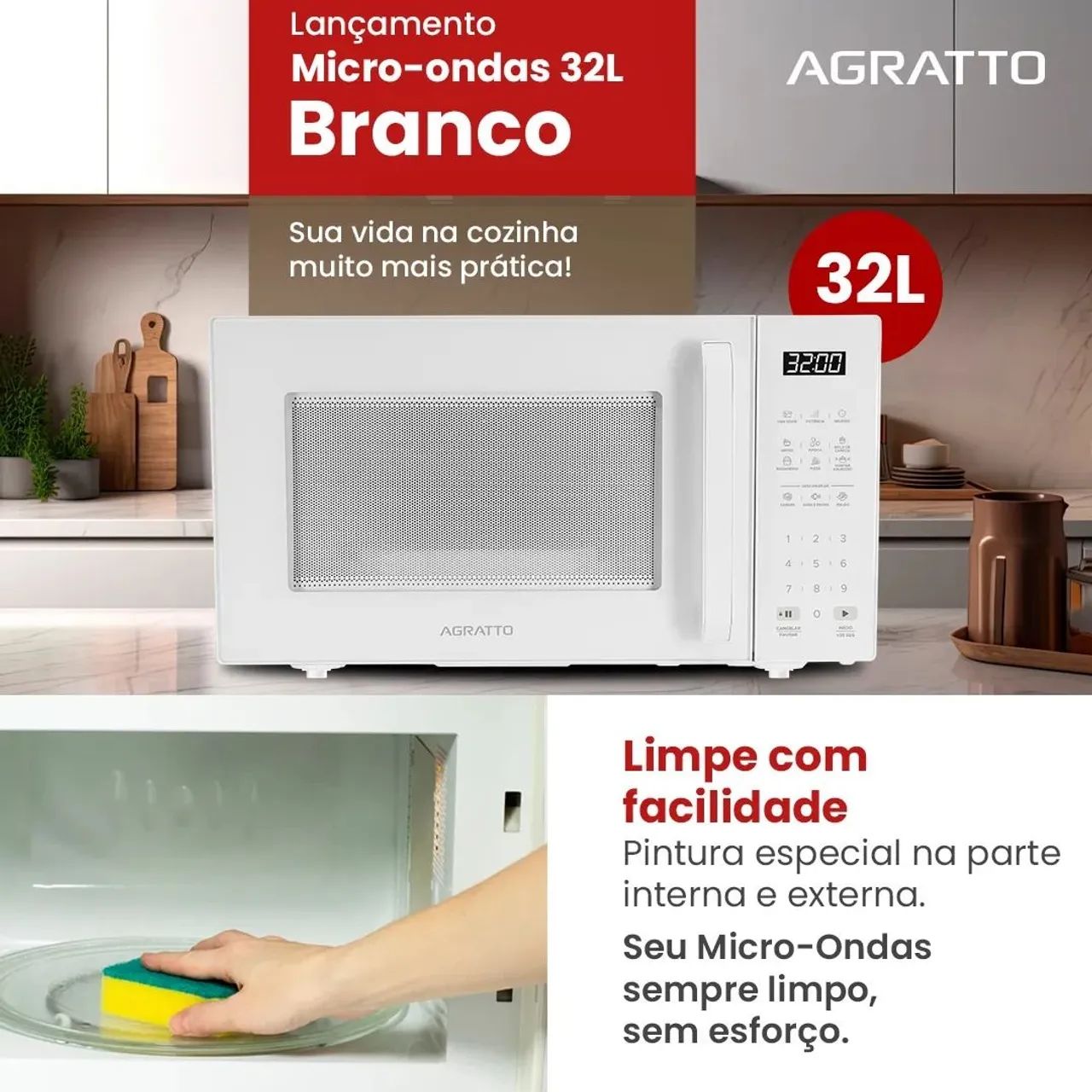 Micro-ondas agratto 32 litros  - Foto 2