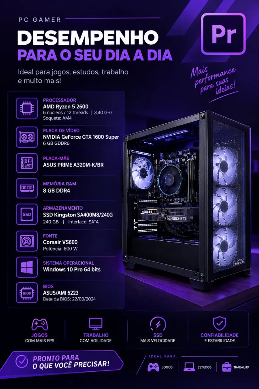 Vendo PC Game | Usado para apenas Edição de Vídeo - Foto 4