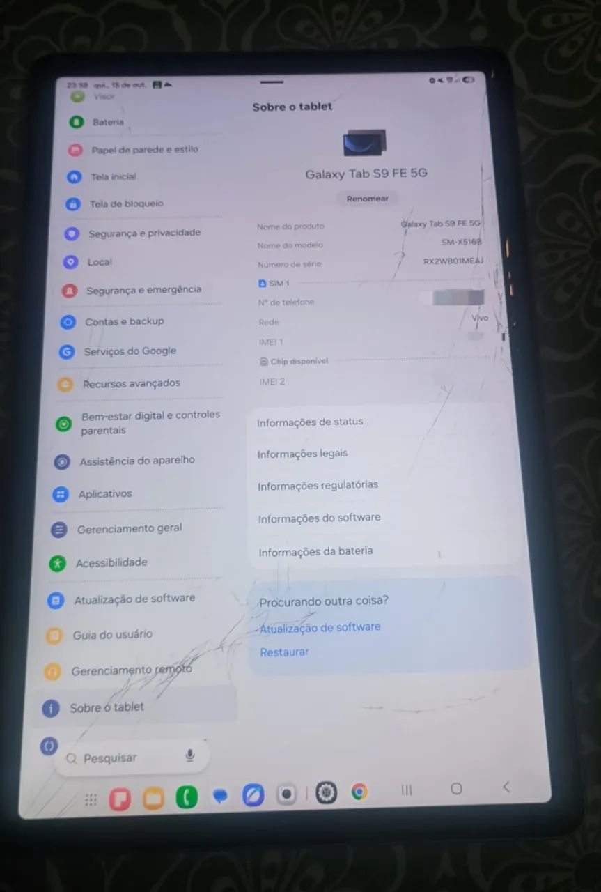 Tablet Samsung Galaxy Tab S9 FE 5G 128GB