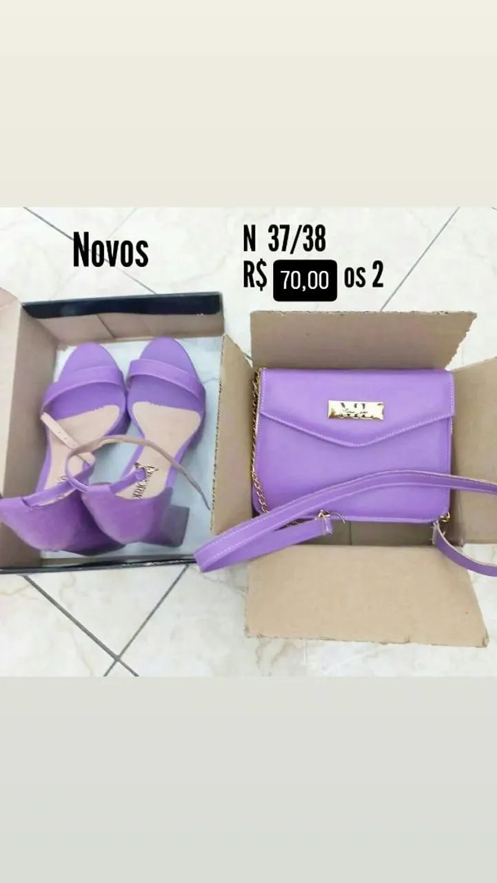 SANDÁLIA+BOLSA (NOVOS) E LINDOS