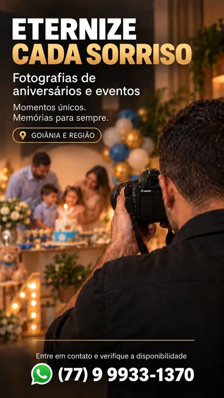 Fotógrafo para Aniversários, Festas e Eventos | Goiânia e Região