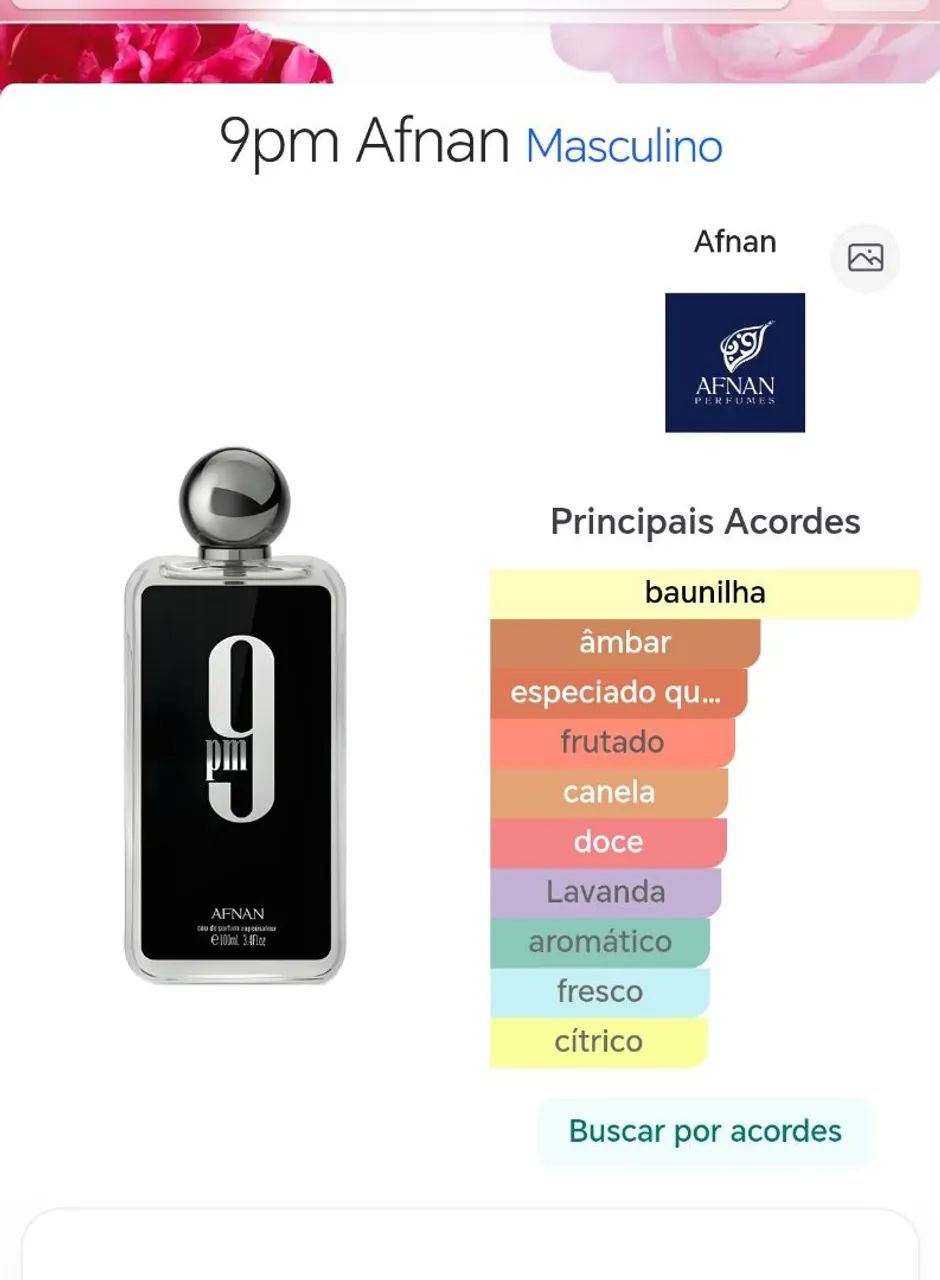 Perfume árabe 9 PM da AFNAN original decante 5ml
