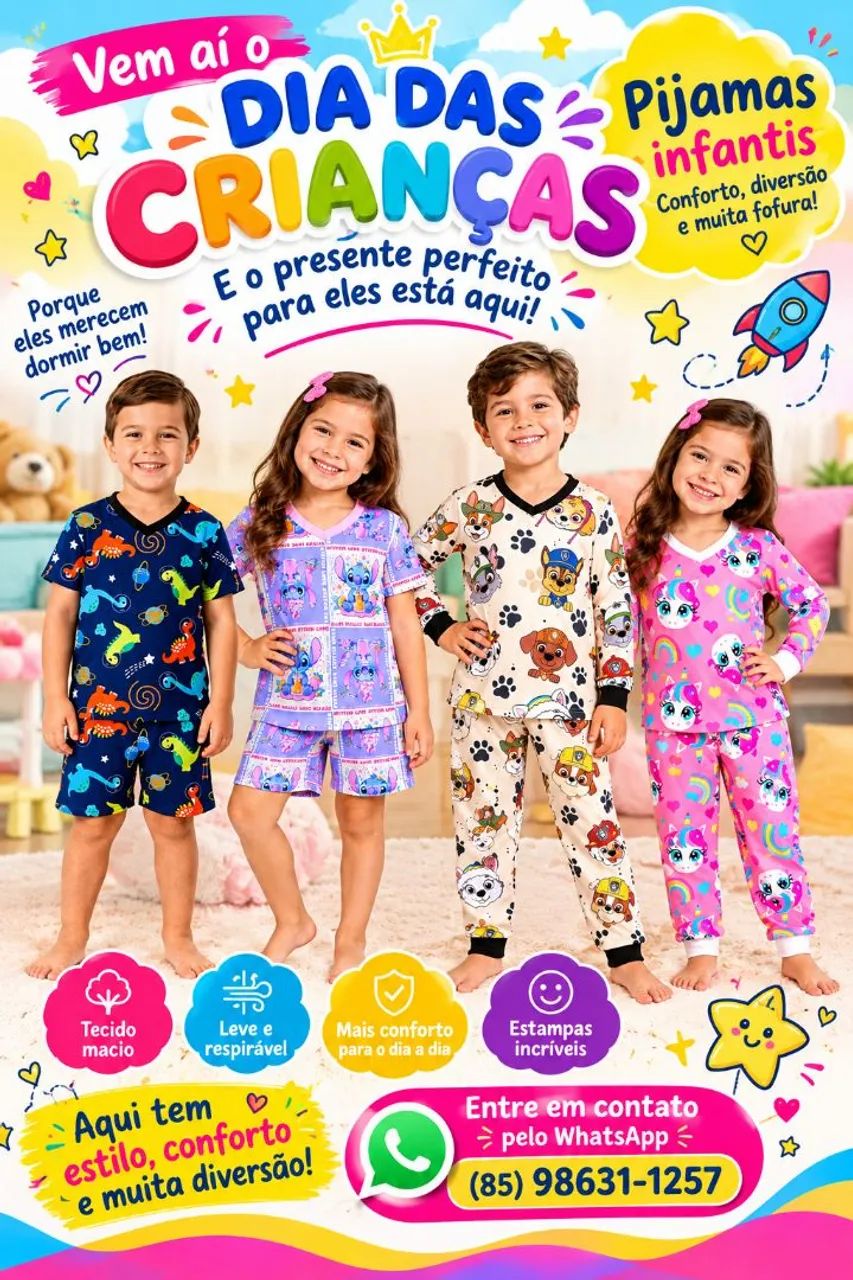 Pijamas infantis 