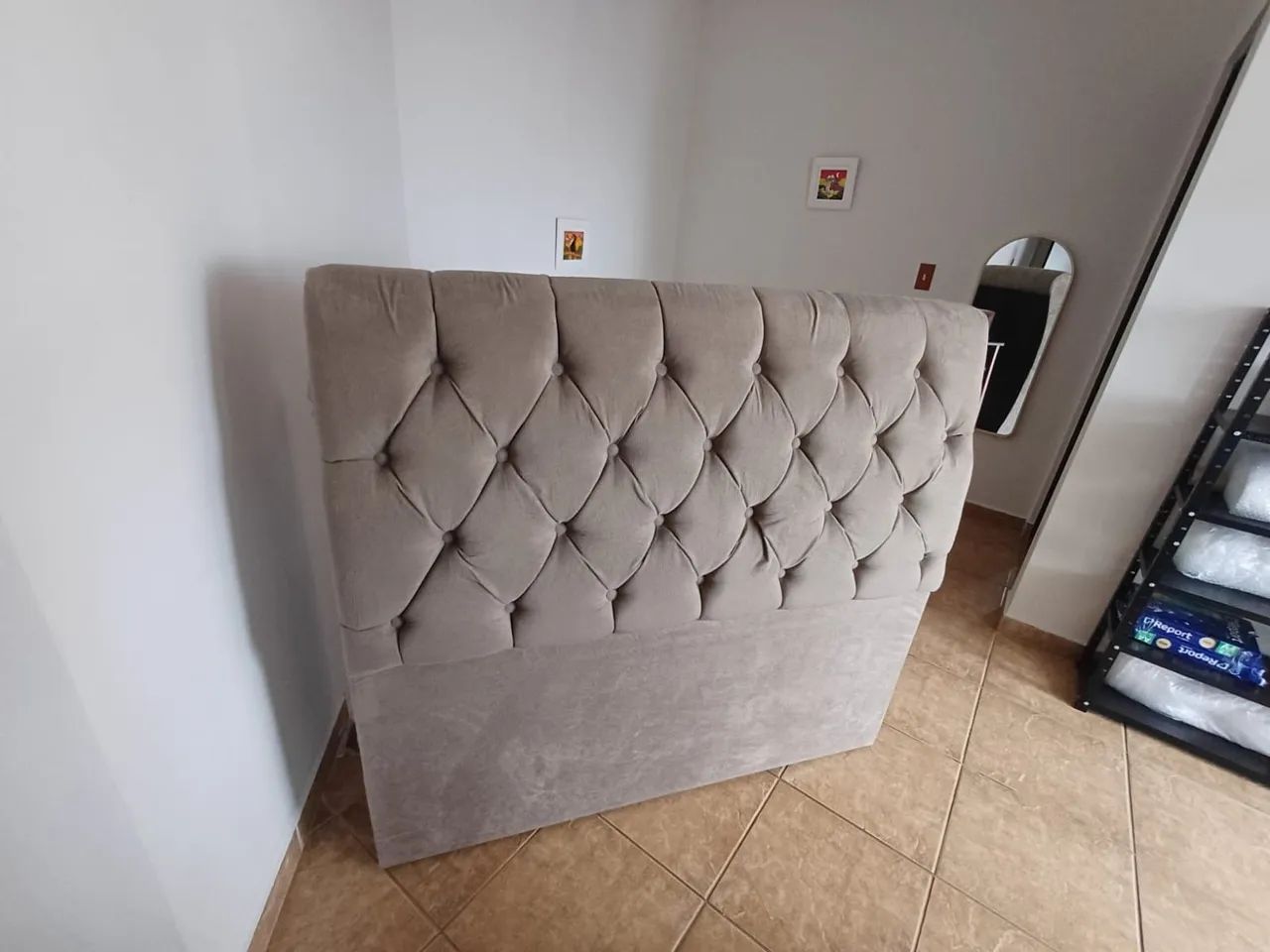 Cabeceira cama casal suede