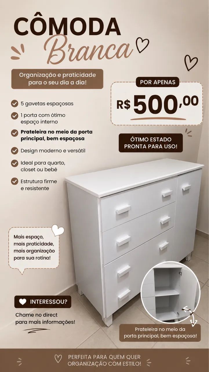 Cômoda em estado de nova  - Foto 2