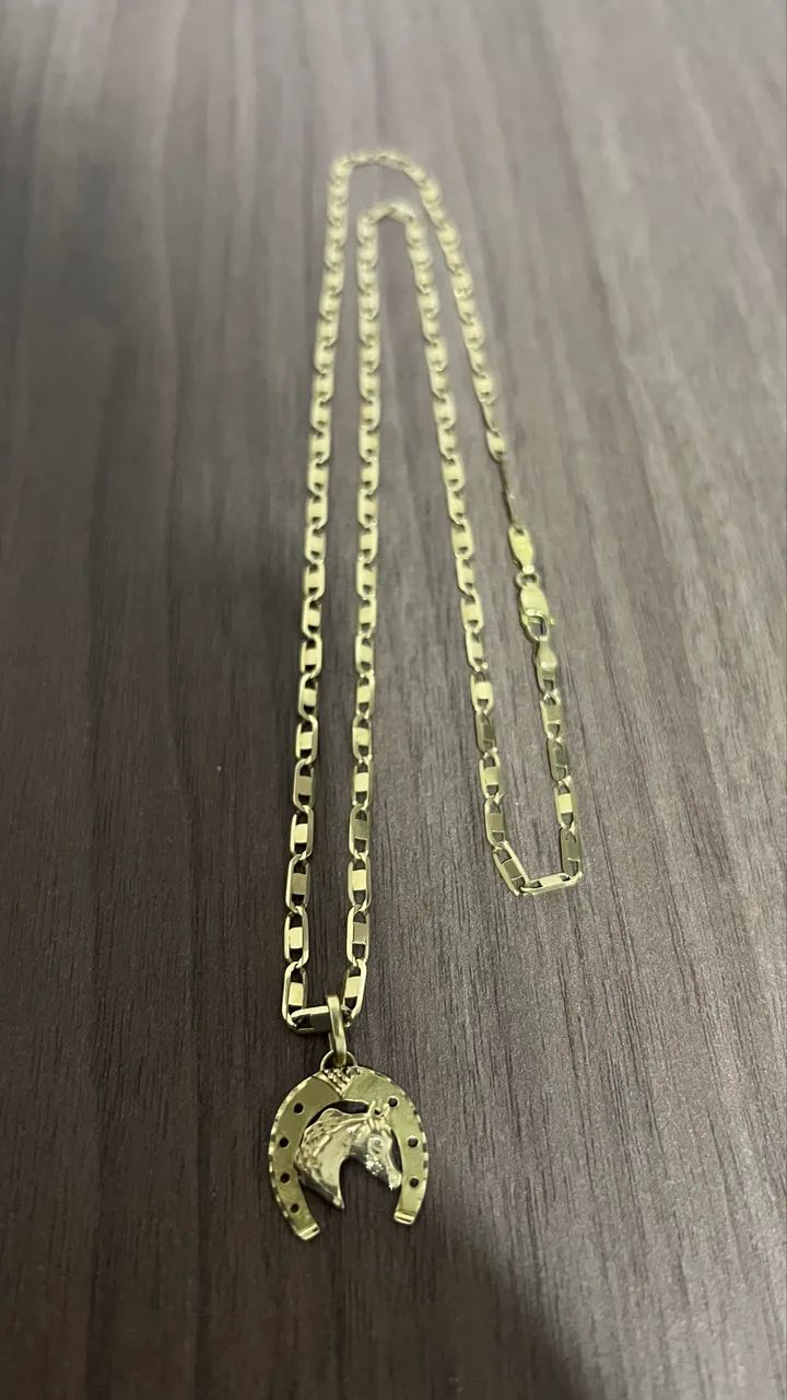 Corrente de ouro 18 modelo Piastrine( 9,6 Grama ) ( 62cm ) - Foto 3