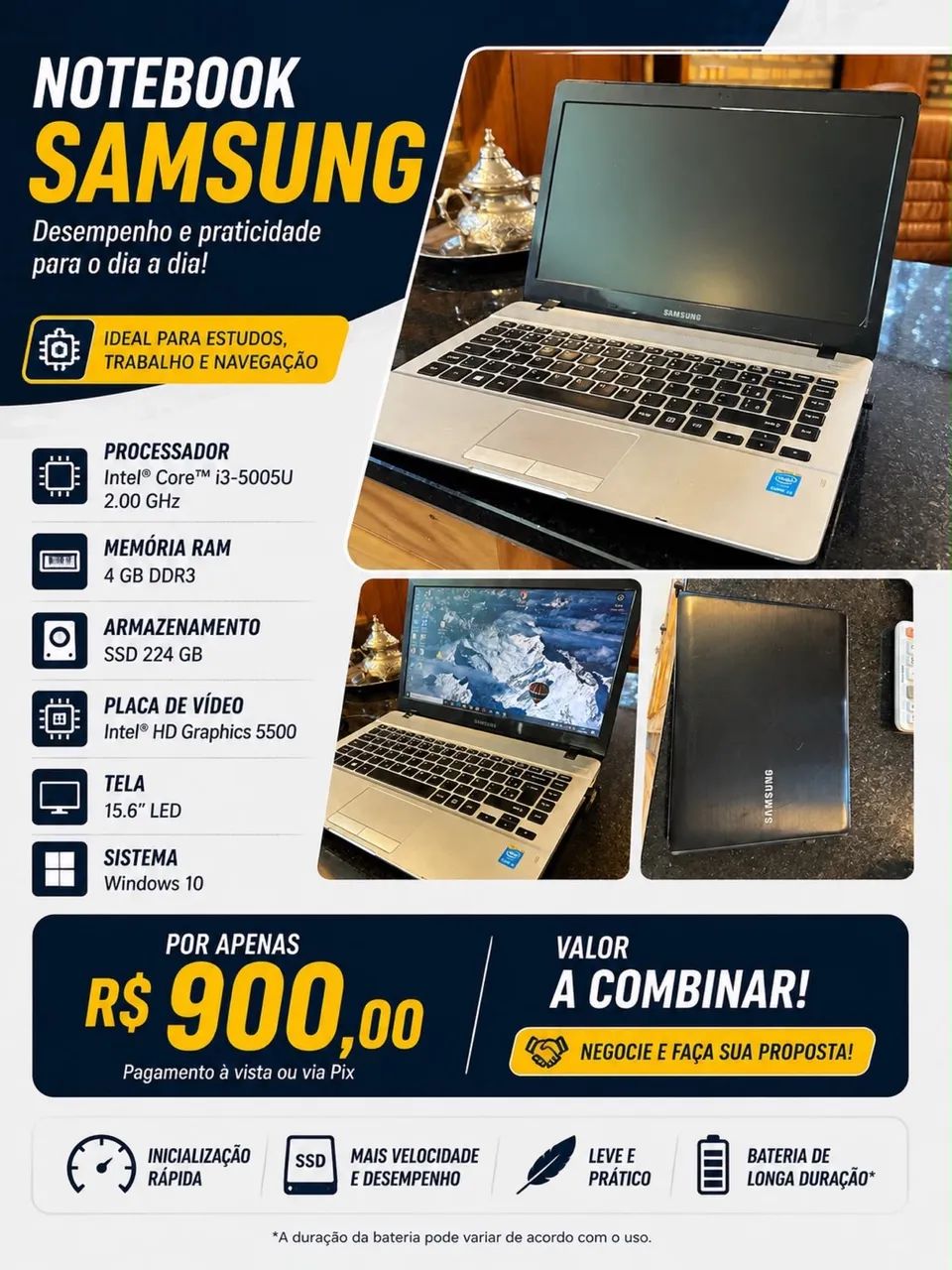 Nootbook Samsung i-3