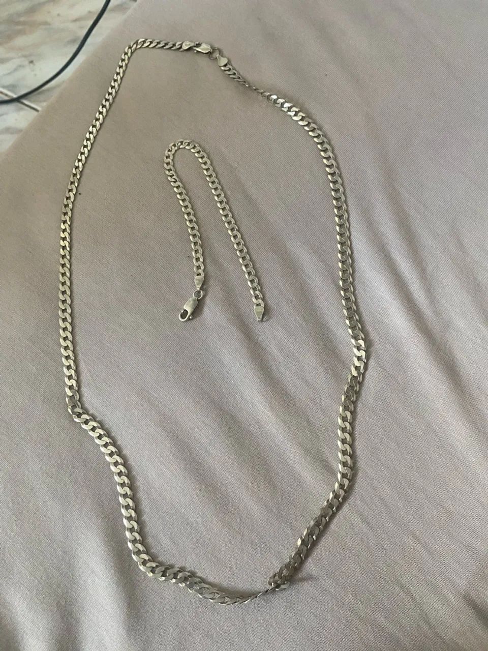 Corrente e pulseira de prata  - Foto 3