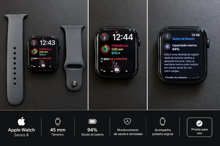 Apple Watch Series 8 - 45mm - Preto