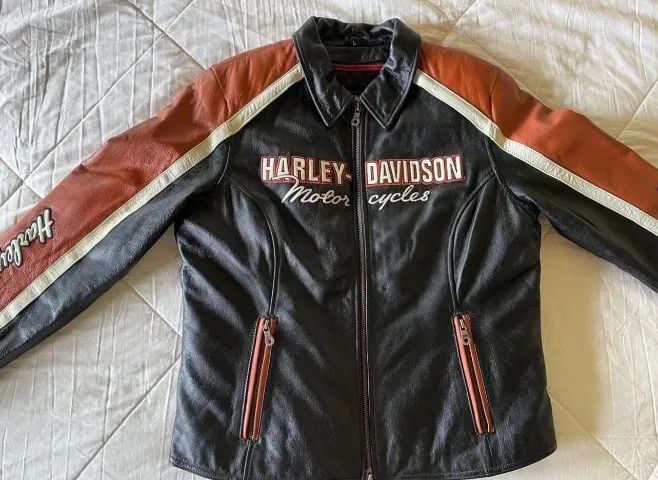 Jaqueta Harley Davidson feminina vintage couro legítimo