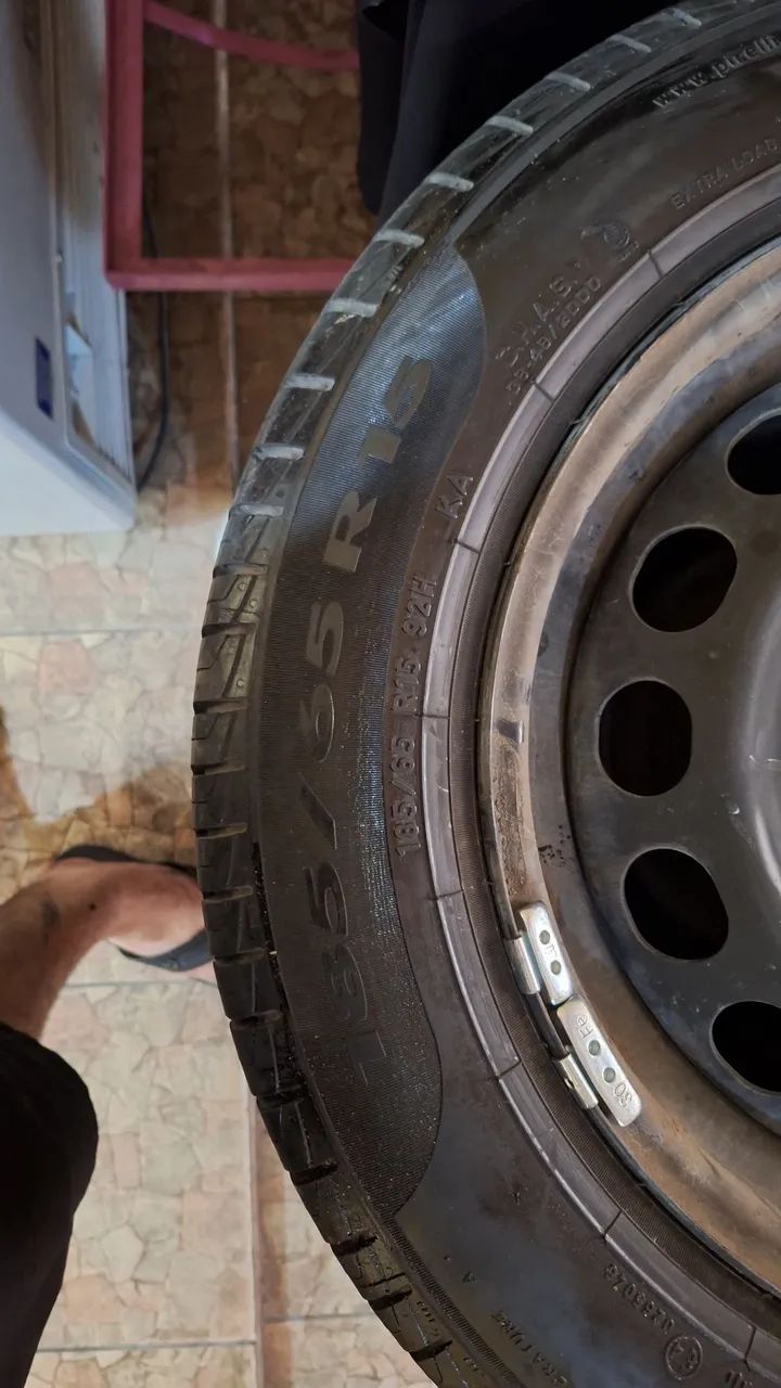 Roda 15 com pneu furacao 4x108 ford cintroen Peugeot  - Foto 4