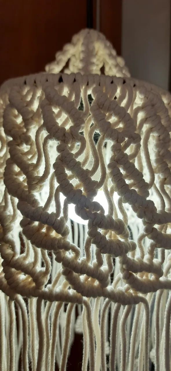 Luminária em Macramê Feita à mão - Foto 3