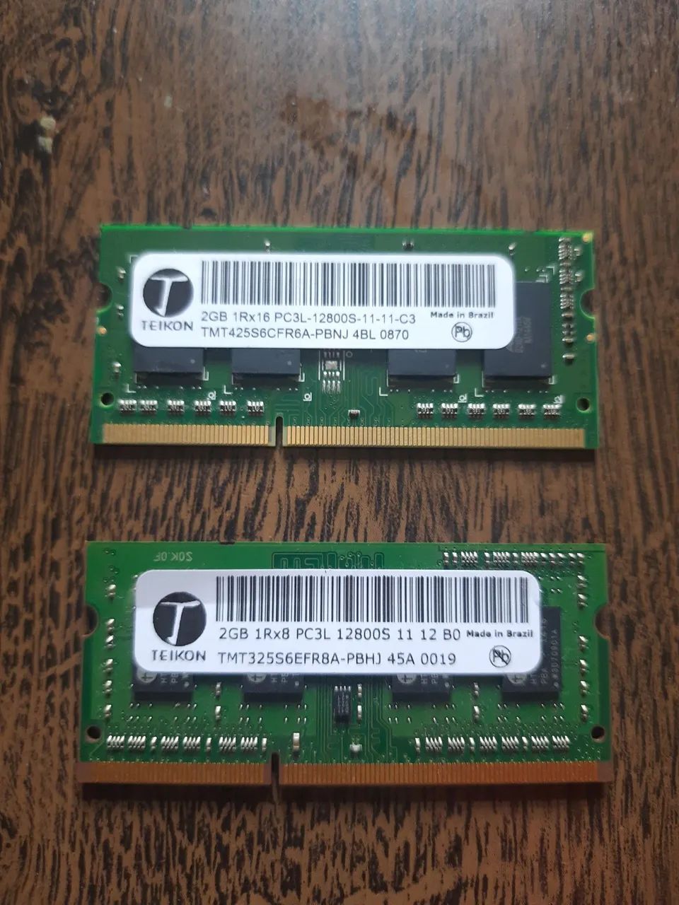 3 módulos de Memória RAM DDRL3 2Gb Notebook