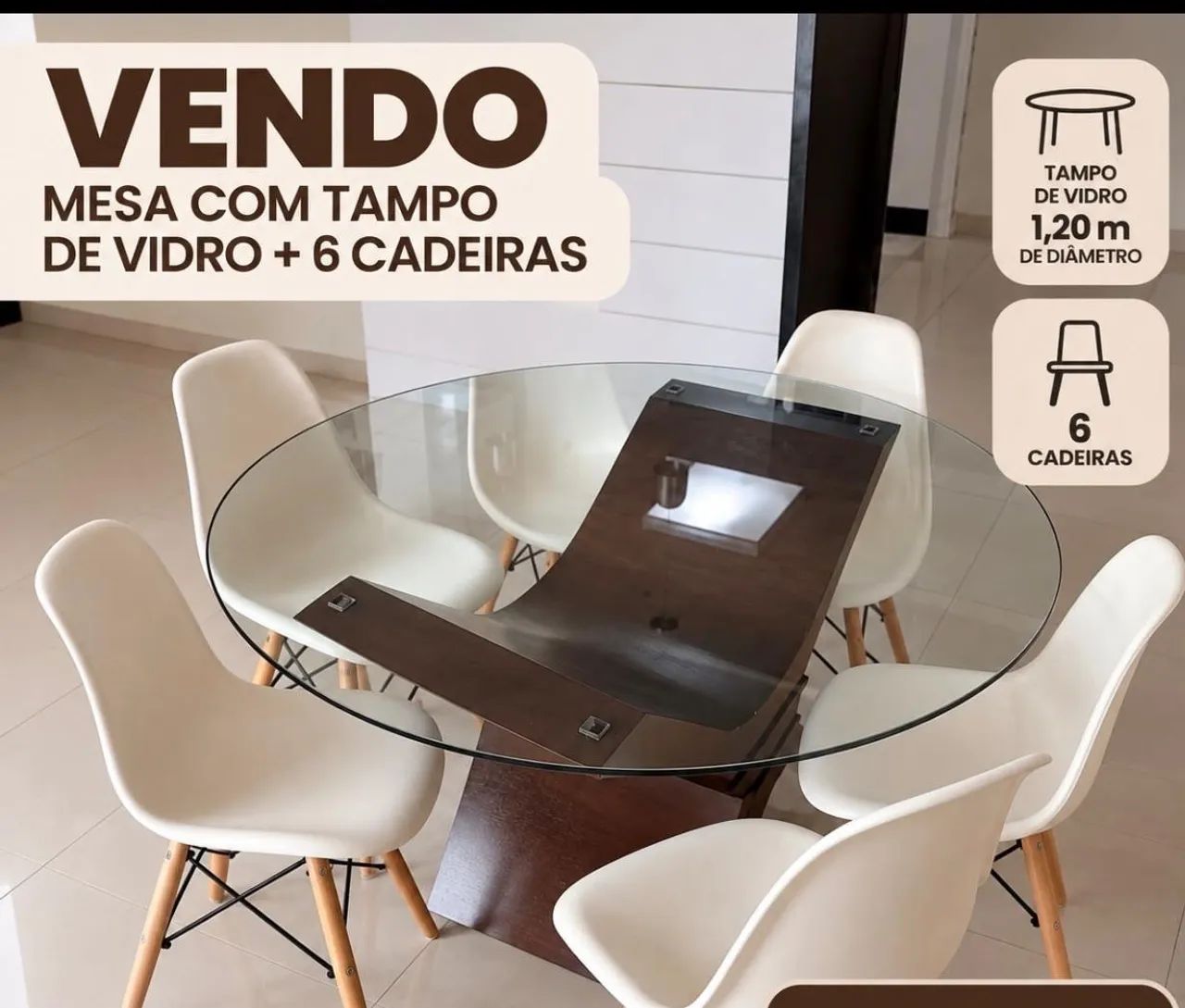 Mesa jantar com 6 cadeiras