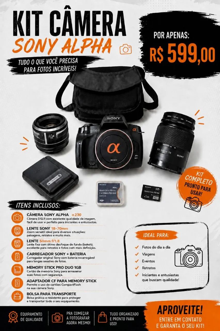 Kit câmera Sony