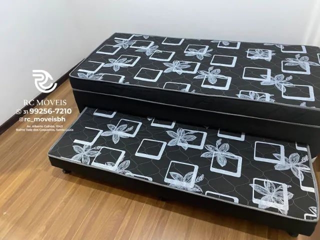 Cama box tamanho solteiro Bibox 88x1.88 com Auxiliar D33 Direto da Fábrica - Foto 6