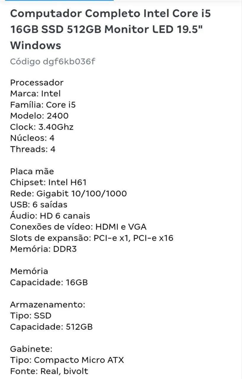 Computador completo Intel core i5. - Foto 5