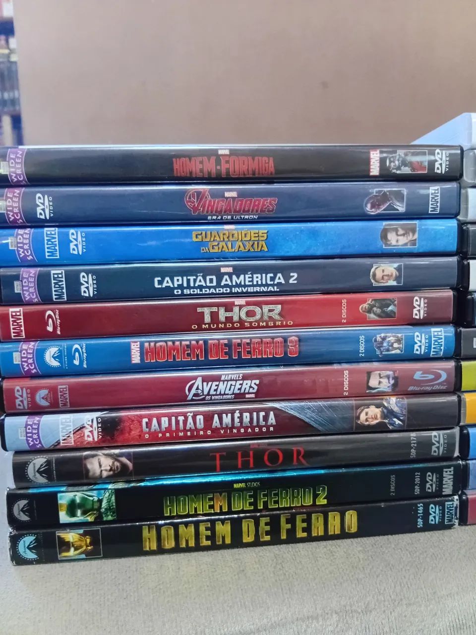 DVDs e blu-rays Marvel em excelente estado
