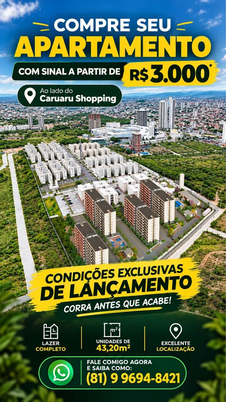 AP 43m² na PLANTA AO LADO AO SHOPPING 