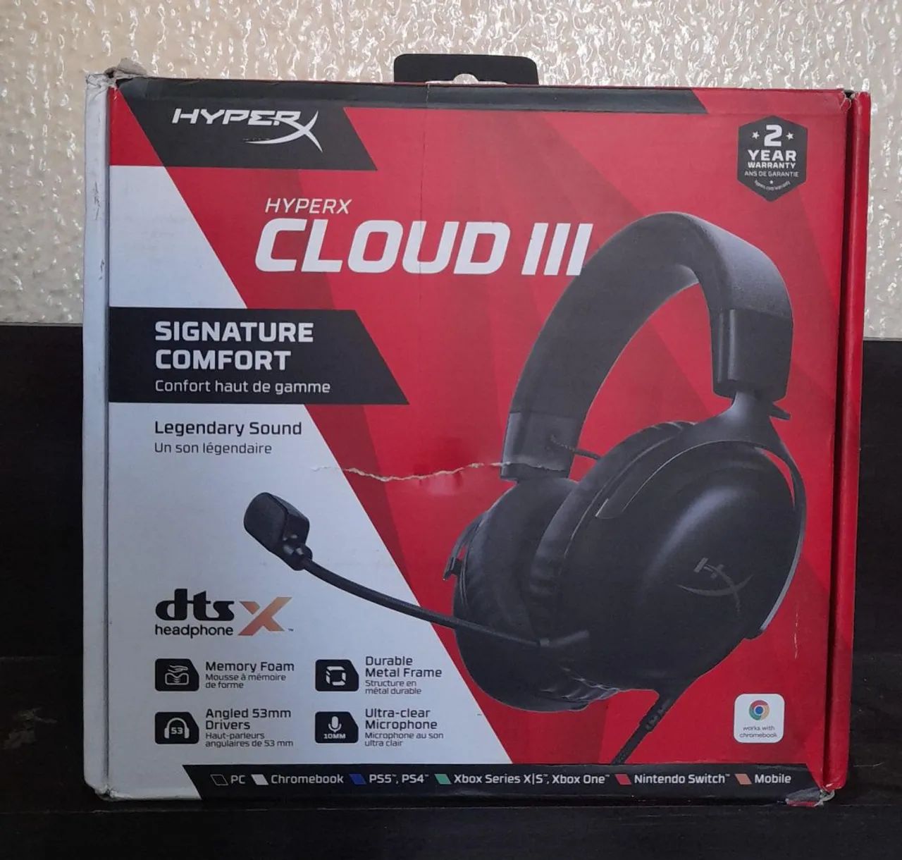 Headset HyperX Cloud III - excelente funcionamento