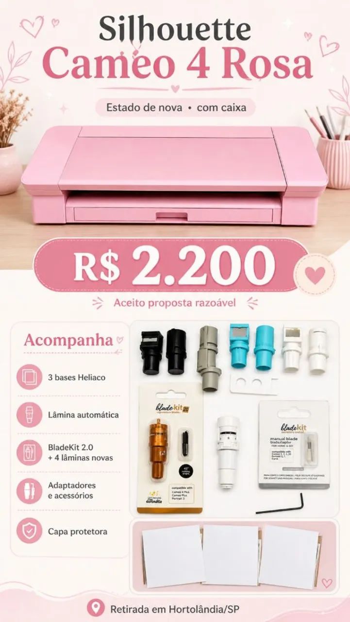 Silhouette cameo 4 + acessórias 