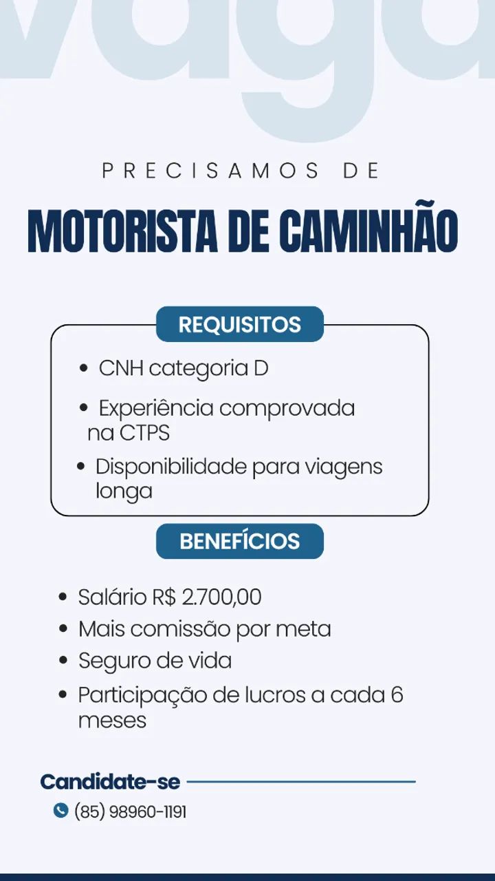  MOTORISTA DE CAMINHÃO