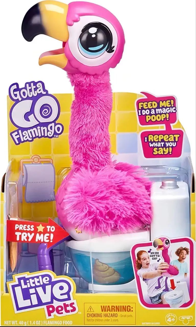 Flamingo\"  Frankie Flamingo Dançarino - Pelúcia Pets Alive Rosa