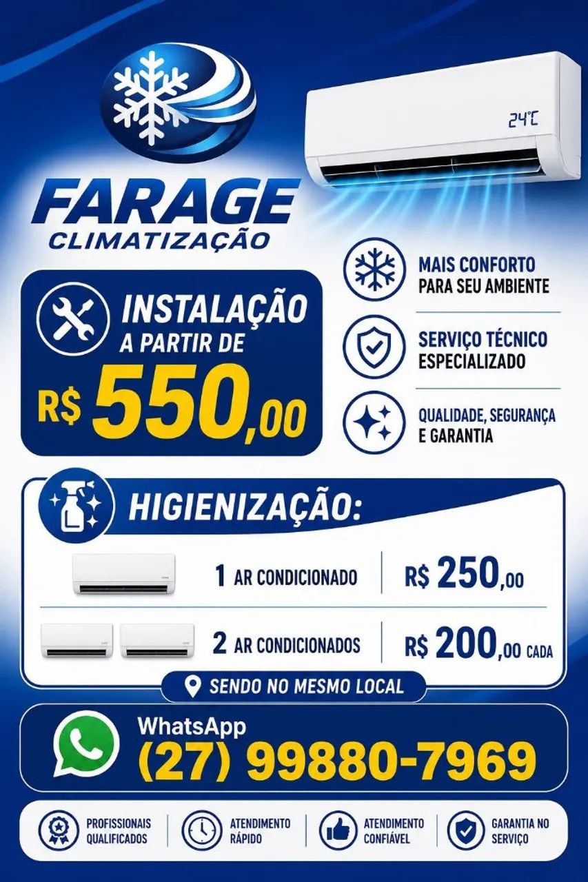 Serviços de climatização 