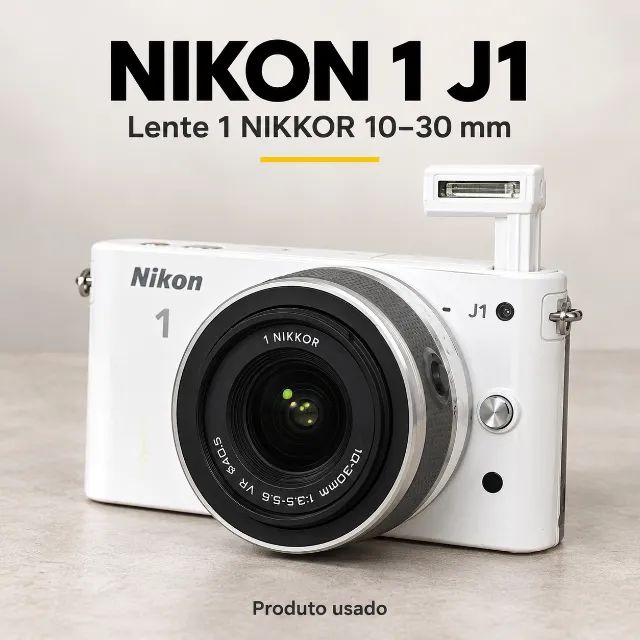 Câmera Nikon 1 J1 Branca + Lente 1 NIKKOR 10-30 mm - Câmeras e