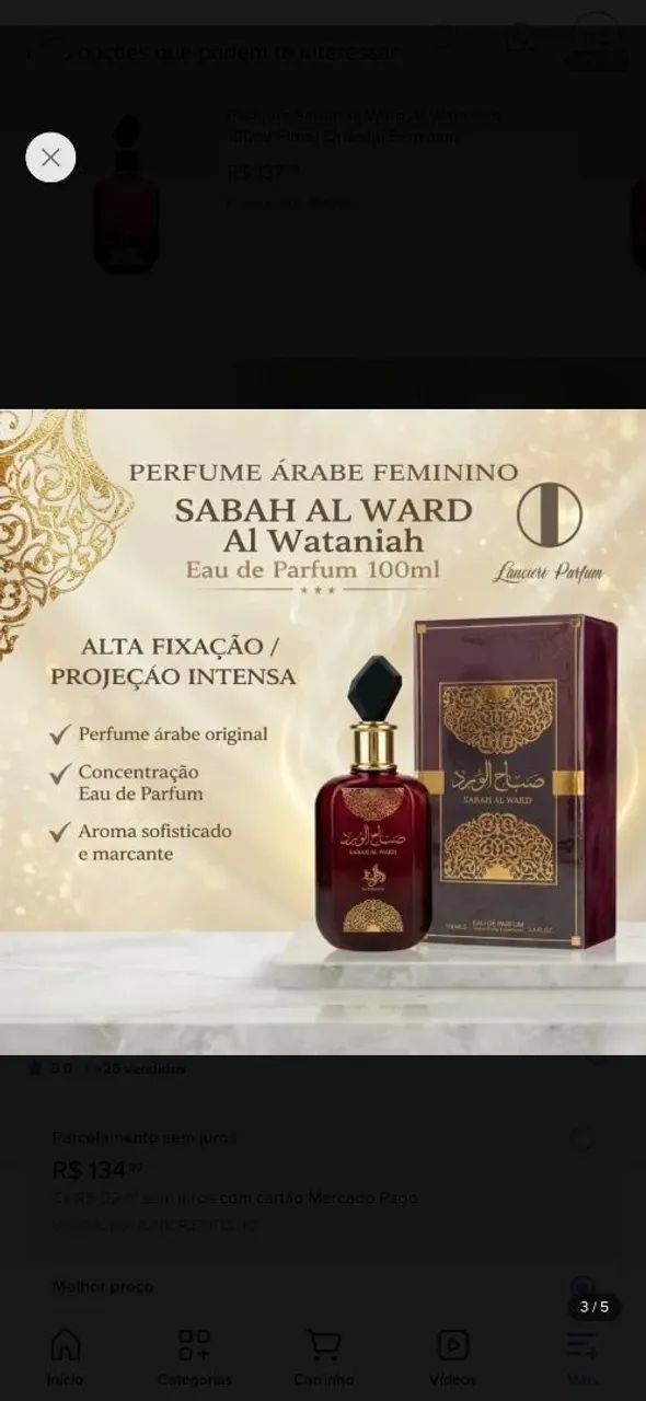 Perfume arabe feminino ORIGINAL!!! SABAH - Foto 5
