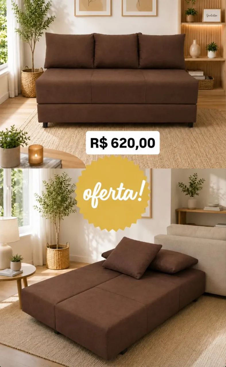 SOFÁ CAMA GRANADA CASAL R$620,00 À VISTA! CONTATO WHATSAPP * 